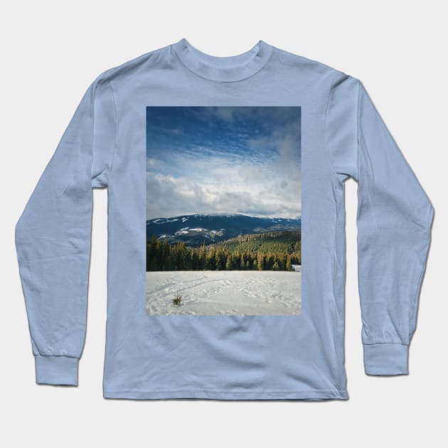 top peak of the Bukovel ski resort Long Sleeve T-Shirt by psychoshadow